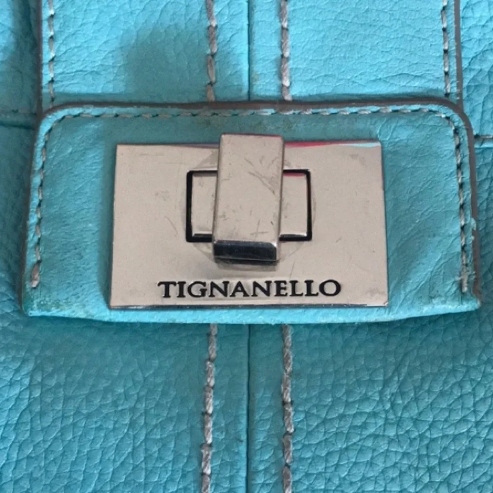 Vintage 90s silver toned Tignanello key chair charm fob for purse bag